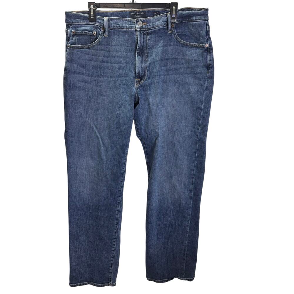 Lucky Brand 181 Relaxed Straight Jeans 38x32 Medium Wash Denim